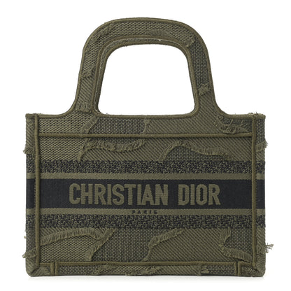 Christian Dior Canvas Embroidered Camouflage Mini Book Tote Green 1 of 8