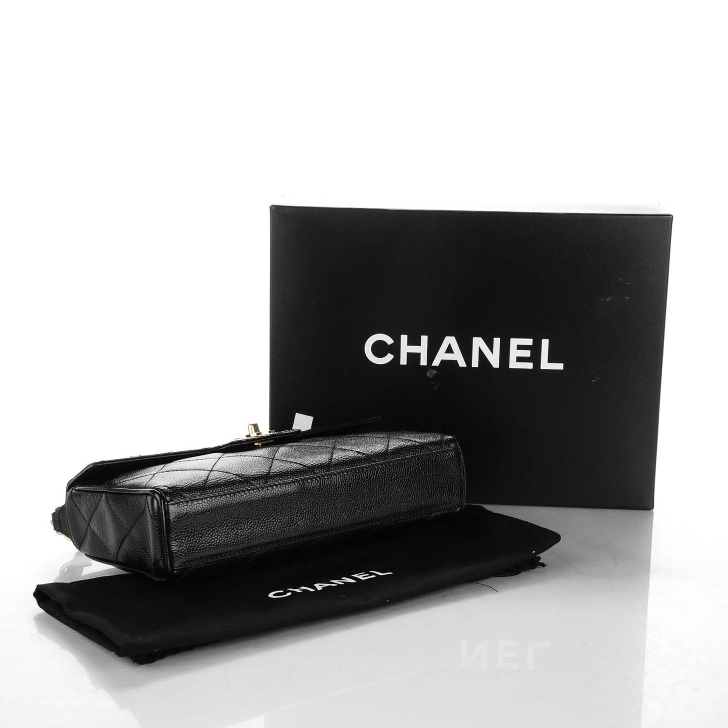 Caviar Quilted Medium Single Flap Black
