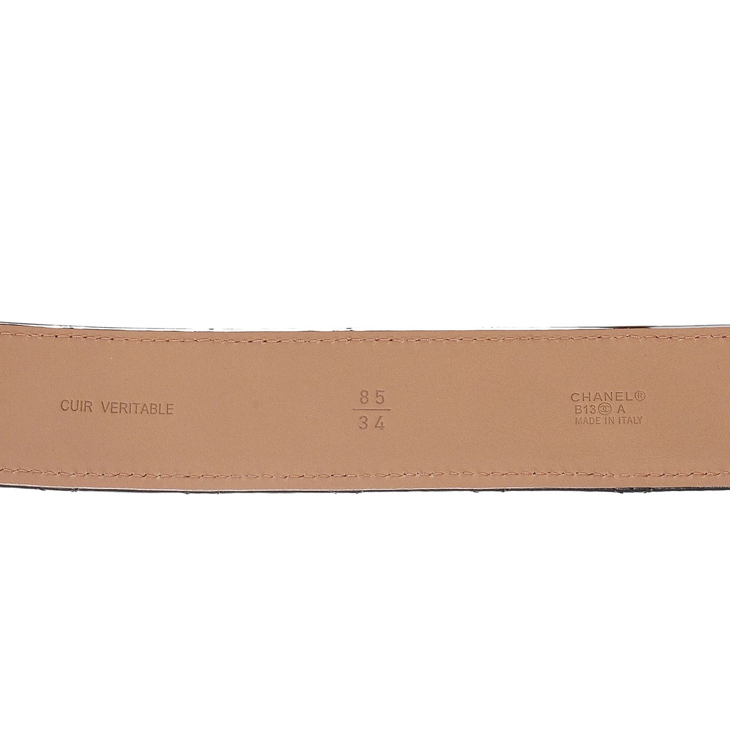 Lambskin Quilted CC Belt 85 34 Dark Grey
