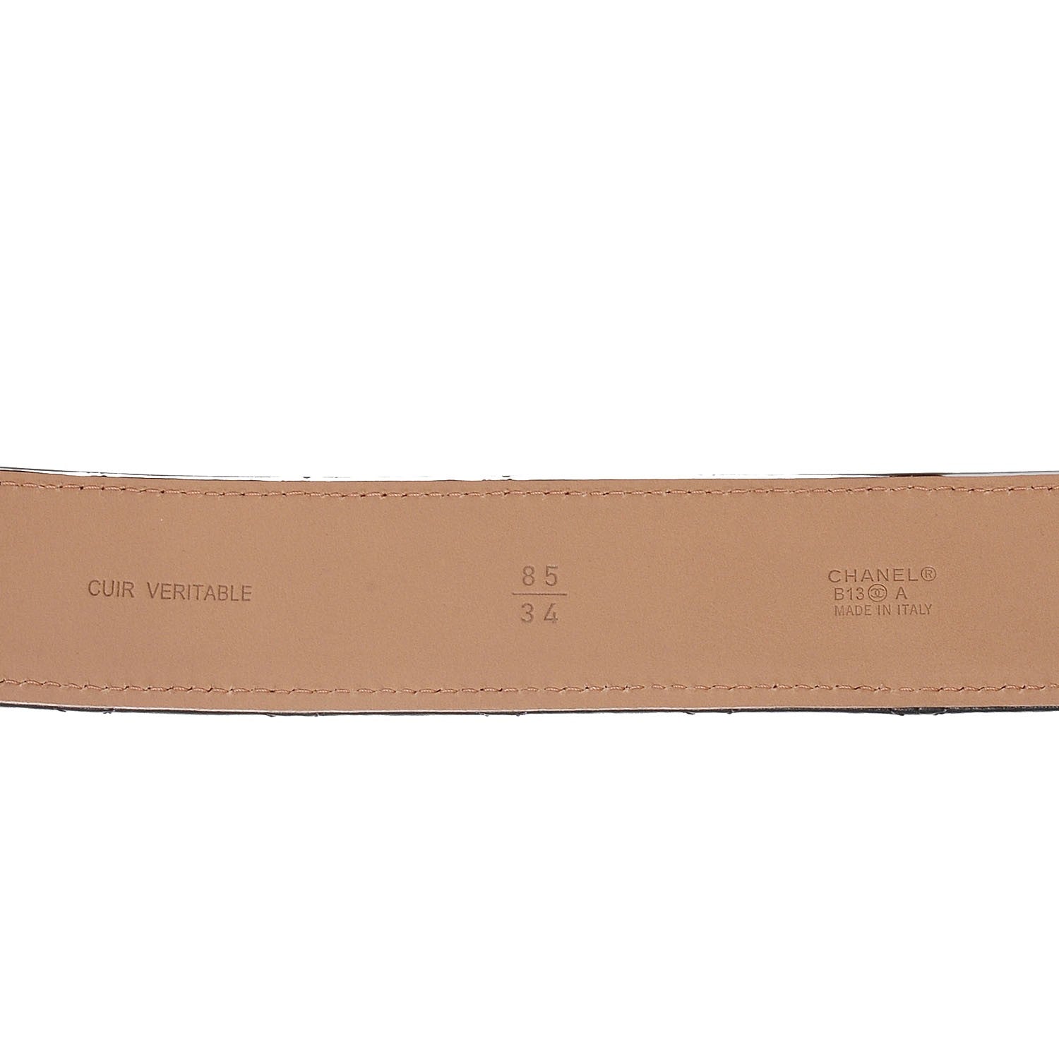 Chanel Lambskin Quilted CC Belt 85 34 Dark Grey 4 of 5