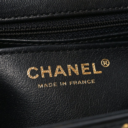 Chanel Calfskin Crocodile Embossed Graffiti 2.55 Mini Cocodile Reissue Flap Black Gold 6 of 11