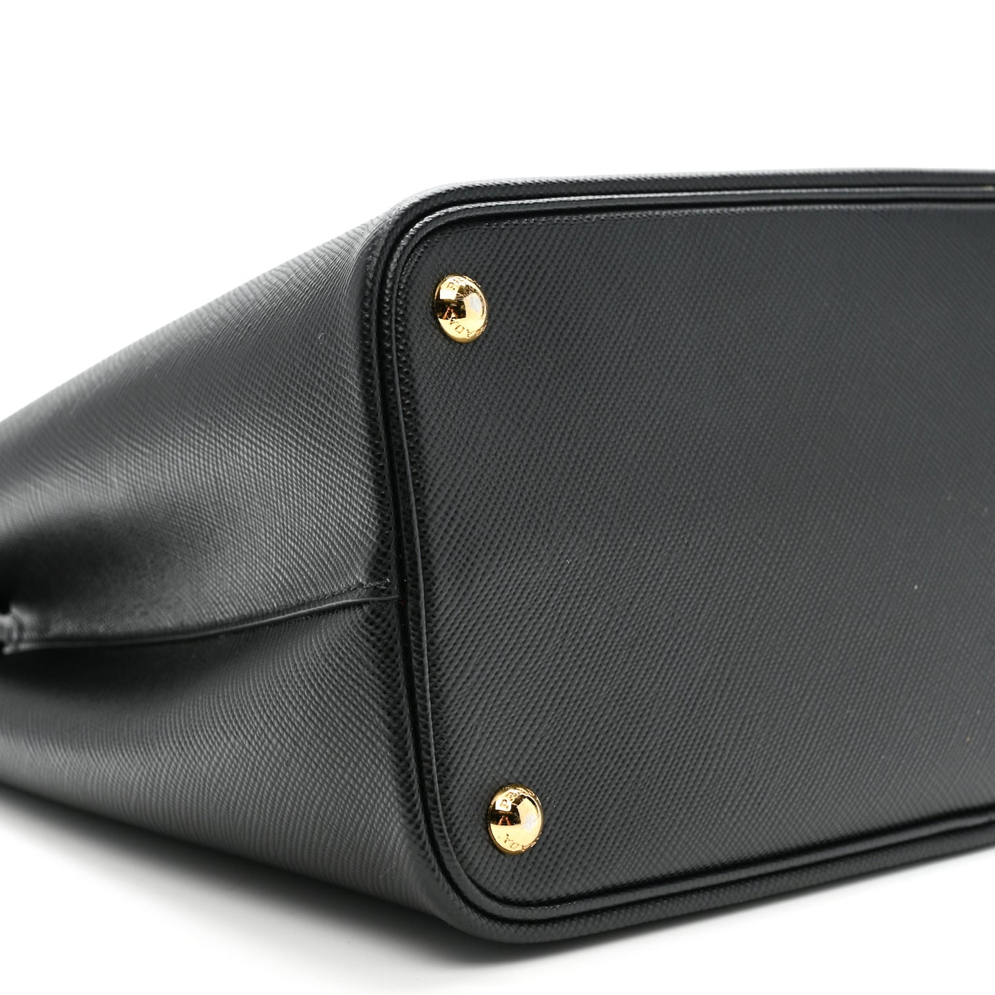 Saffiano Cuir Medium Double Bag Black Fuoco
