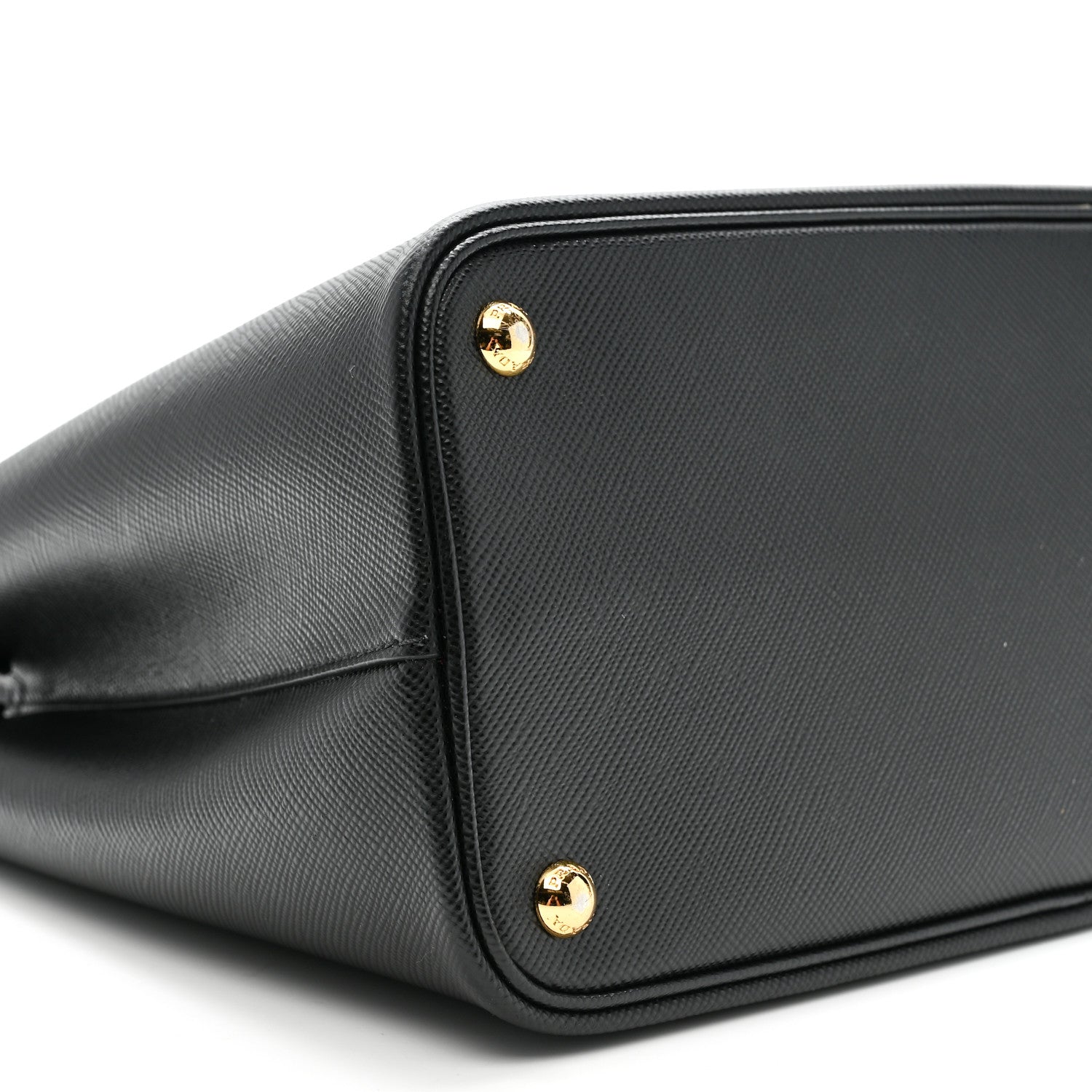 Prada Saffiano Cuir Medium Double Bag Black Fuoco 9 of 11