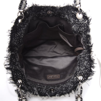 Chanel Tweed Lambskin Drawstring Tweedy Tote White 4 of 16