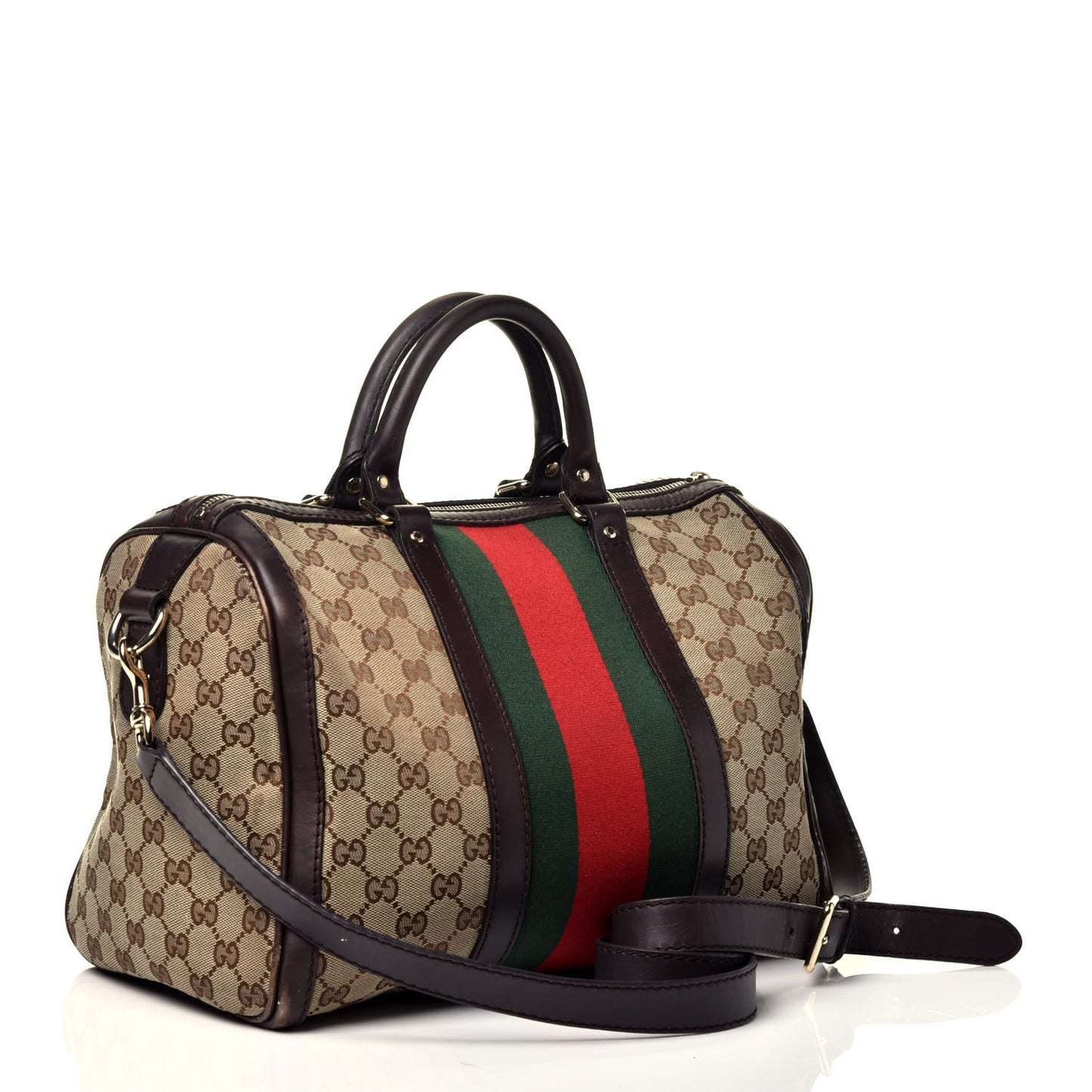 Monogram Vintage Web Medium Boston Dark Brown