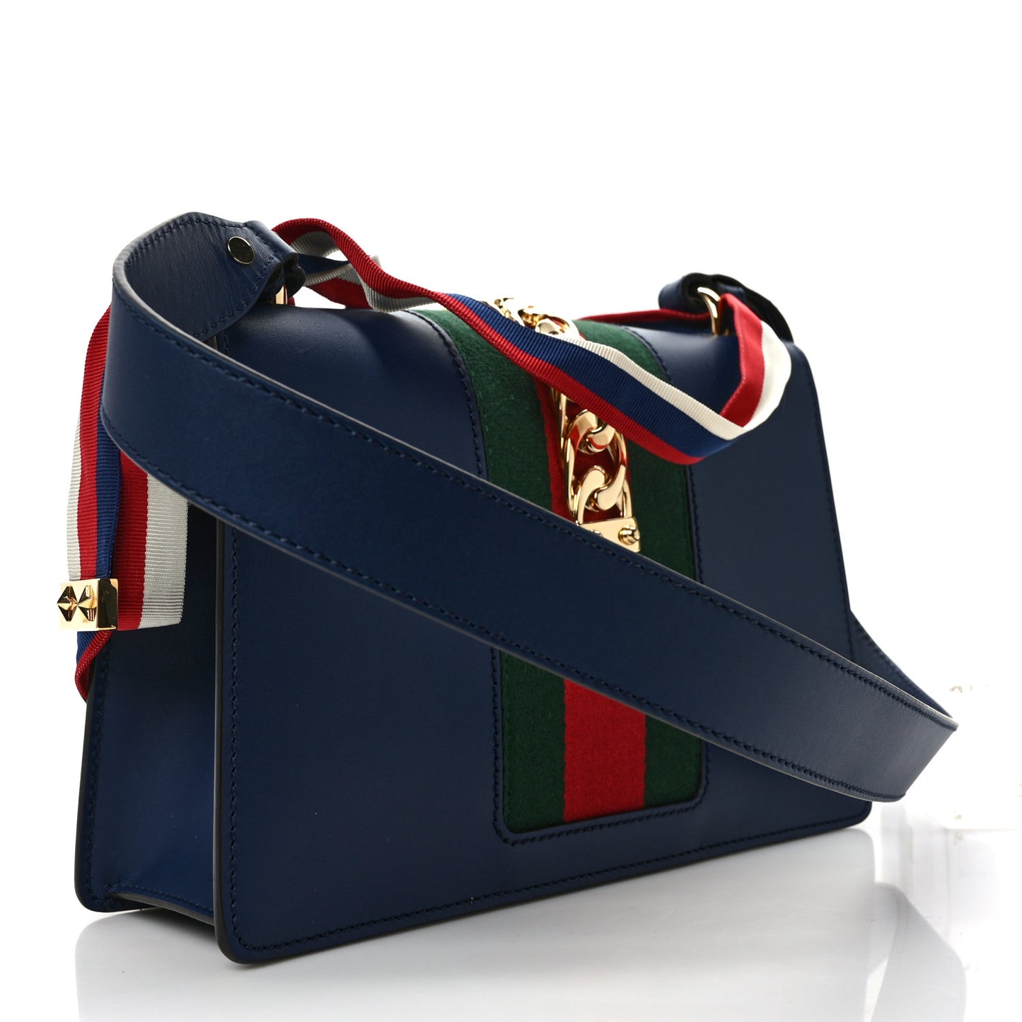 Calfskin Small Sylvie Shoulder Bag Blue Agata