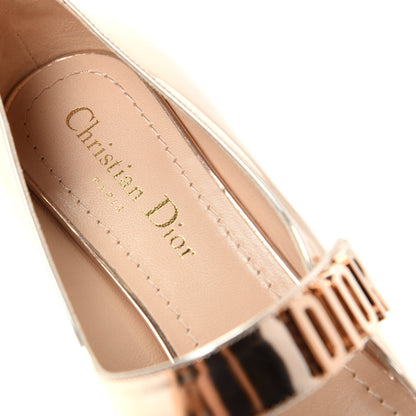 Christian Dior Mirror Finish Calfskin Baby-D Ballet Pumps 37.5 Stardust Gold 8 of 10