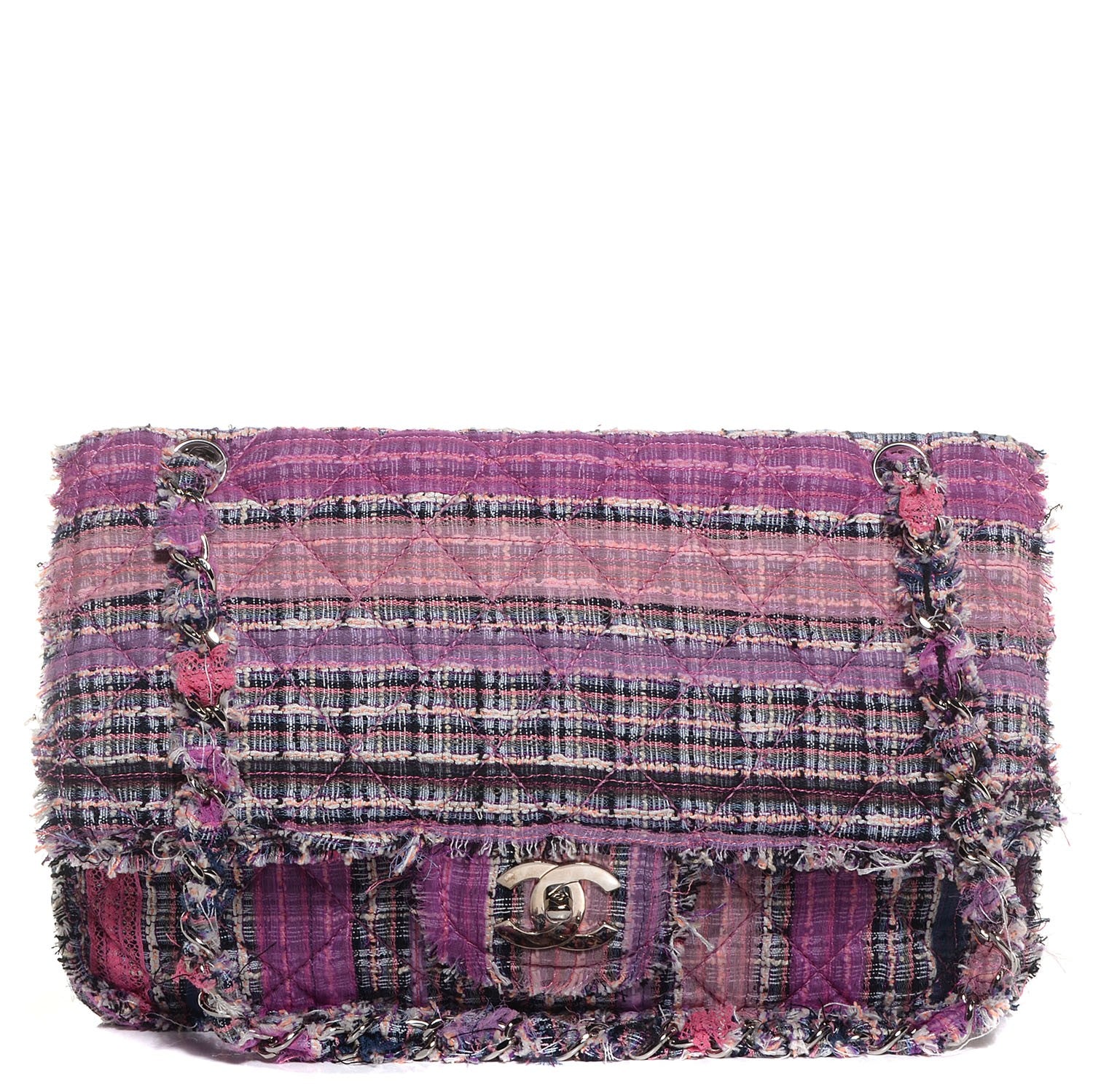 Chanel Tweed Jumbo Double Flap Pink 1 of 8