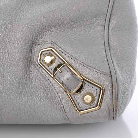 Chevre Gold Metallic Edge Hardware Velo Gris Perle