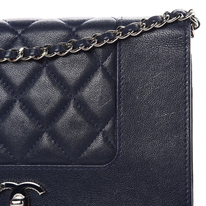Chanel Sheepskin Quilted Mademoiselle Vintage Wallet On Chain WOC Blue 15 of 19