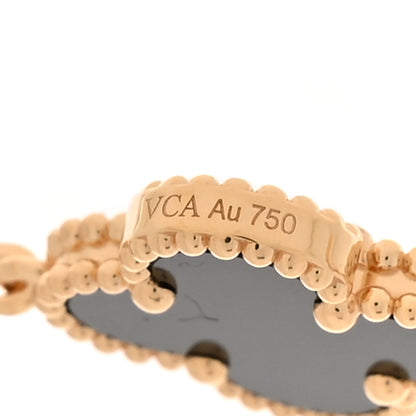 Van Cleef & Arpels 18K Yellow Gold Black Onyx 10 Motifs Vintage Alhambra Necklace 6 of 7