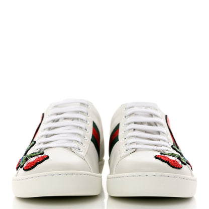 Gucci Calfskin Web Floral Embroidered Womens Ace Sneakers 36 White 2 of 10