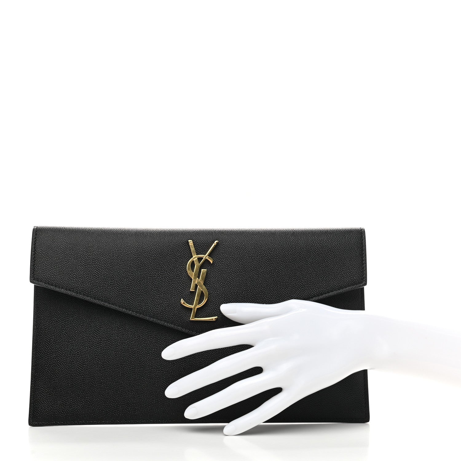 Saint Laurent Grain De Poudre Uptown Pouch Black 2 of 7