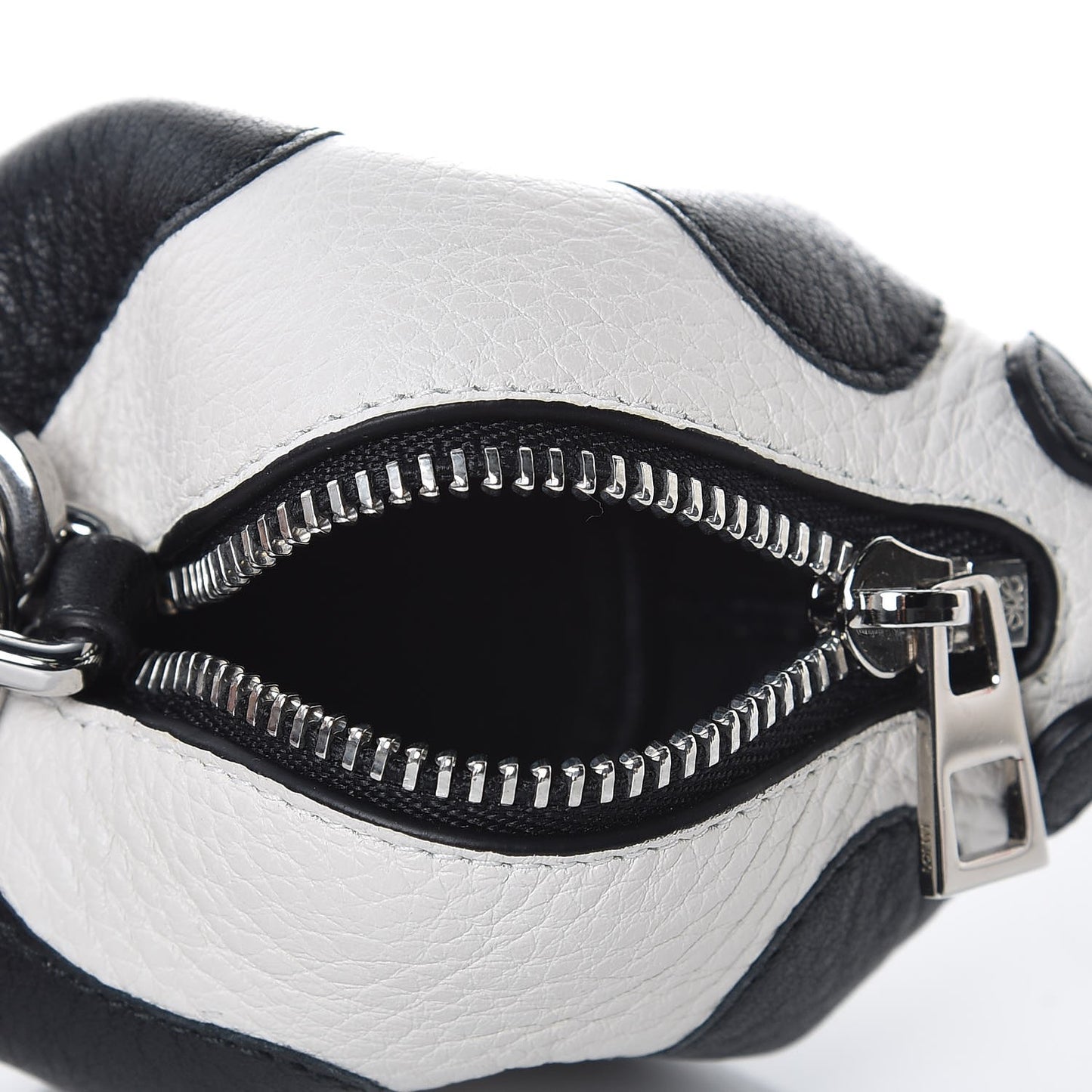 Calfskin Panda Coin Pouch Bag Charm Key Holder Black White