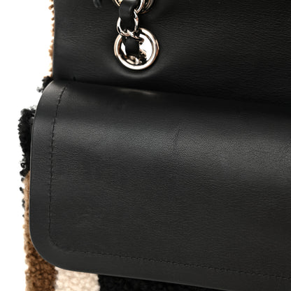 Chanel Lambskin Shearling Medium Double Flap Black Brown 13 of 13