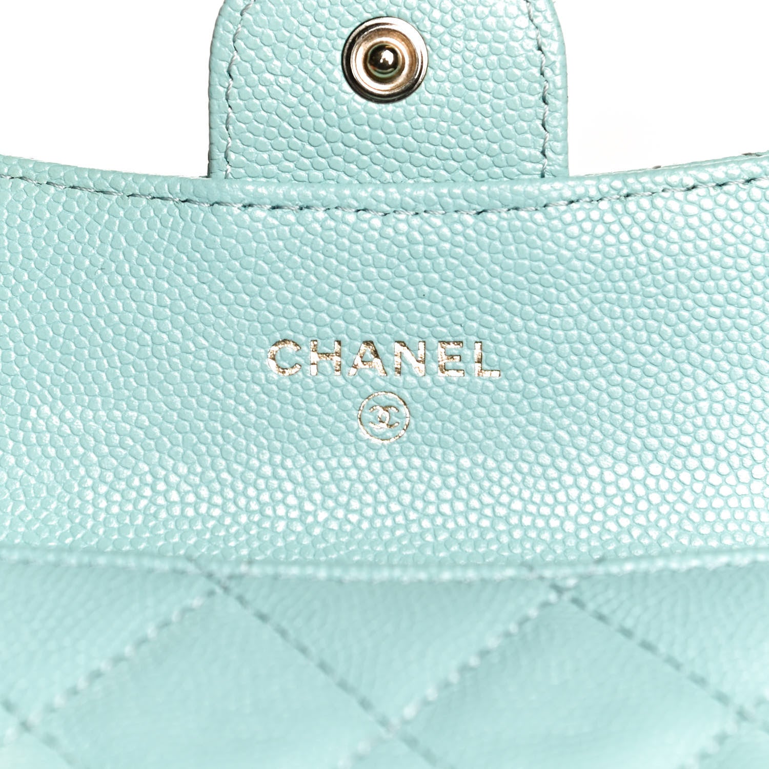Chanel Caviar Quilted Flap Card Holder Wallet Light Blue 6 of 8