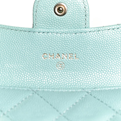 Chanel Caviar Quilted Flap Card Holder Wallet Light Blue 6 of 8