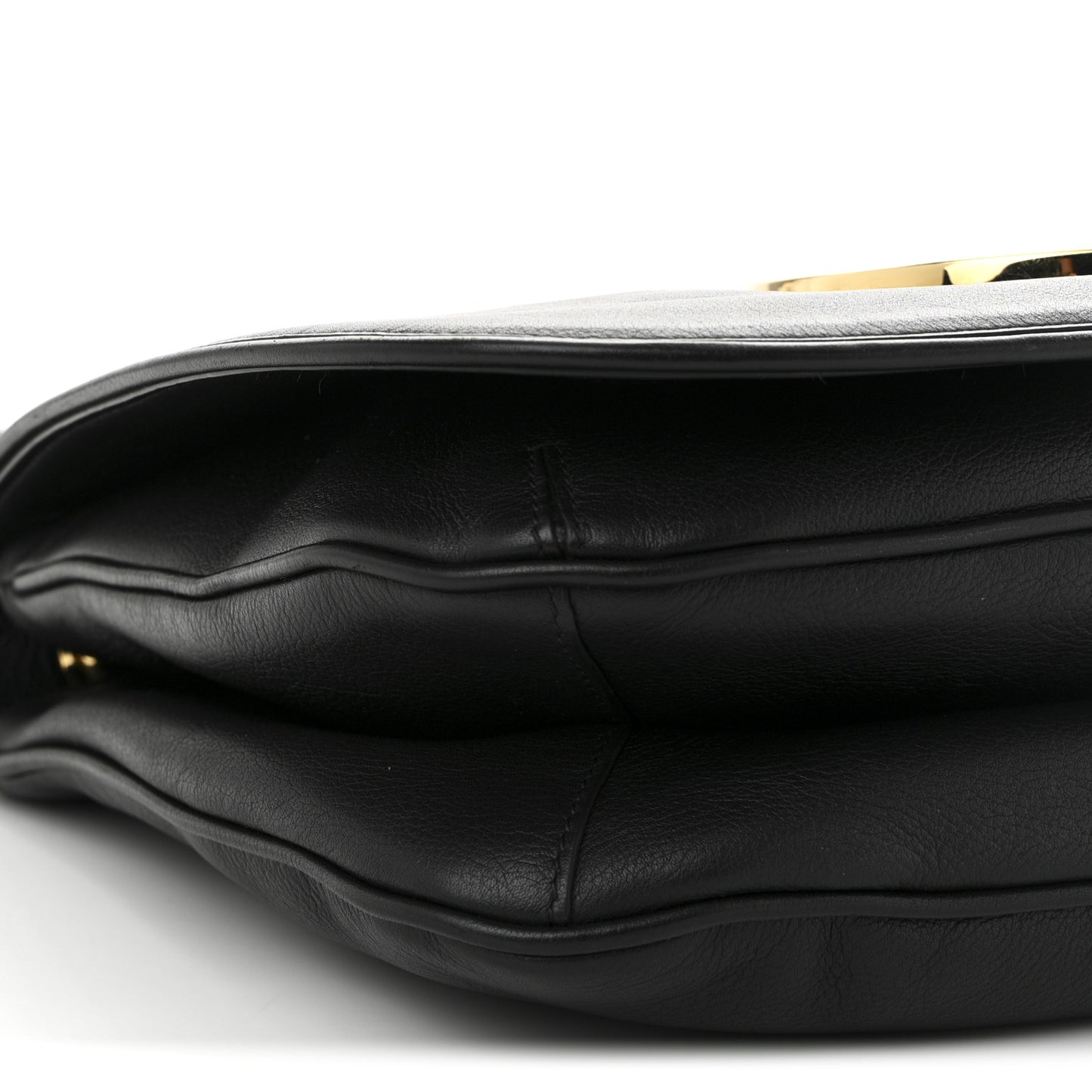 Roxy Calfskin Studded Medium Blondie Shoulder Flap Bag Black