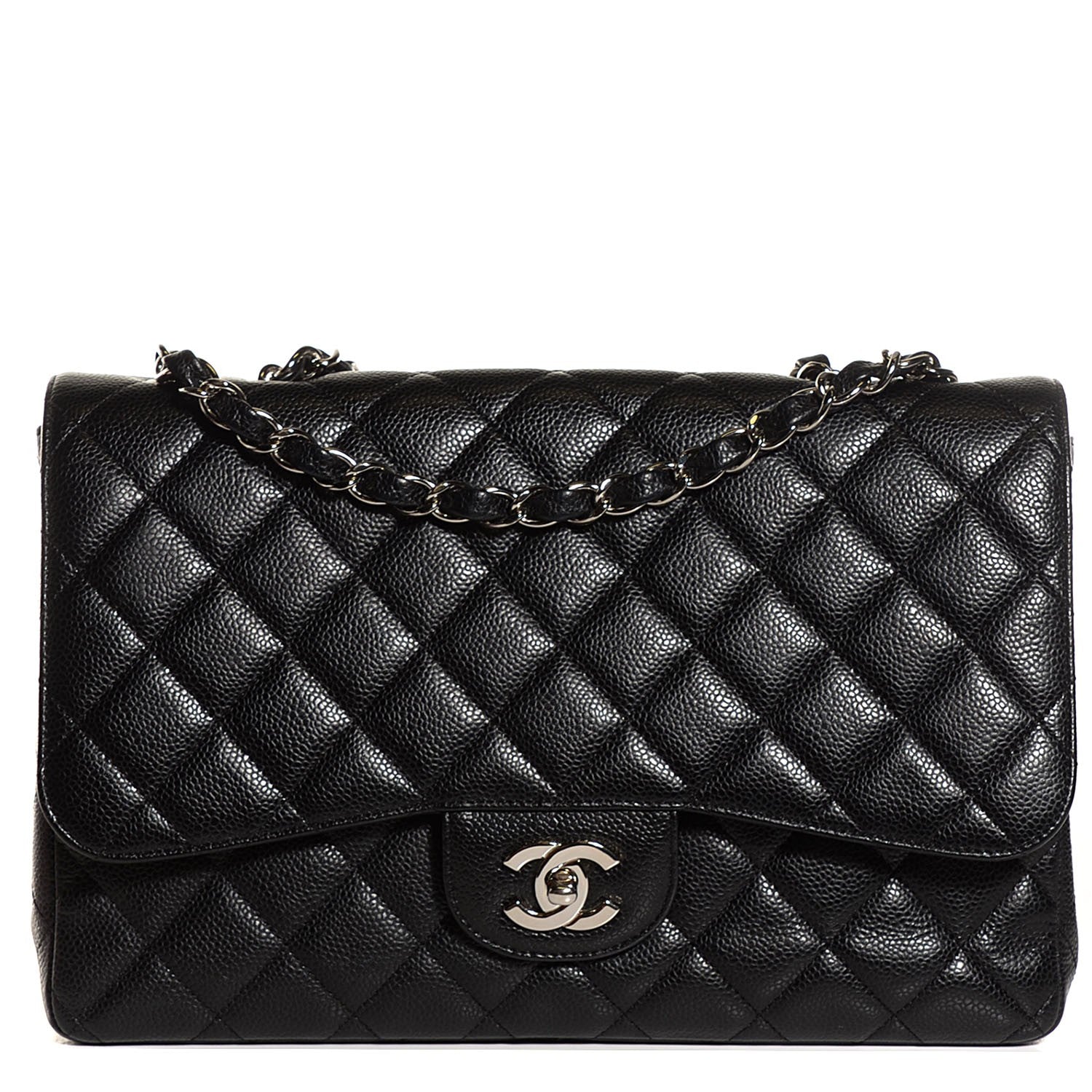 Chanel Caviar Quilted Jumbo Single Flap Black 1 of 8