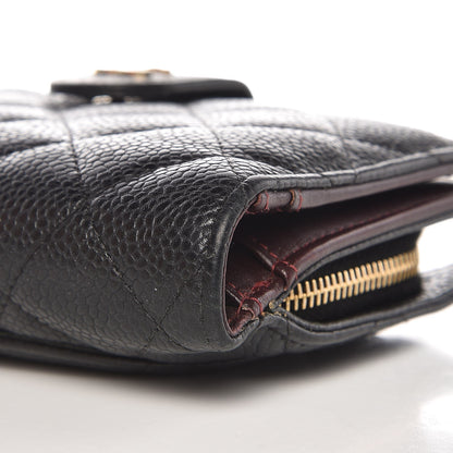 Chanel Caviar Quilted Zipped Pocket Wallet Black 14 of 15