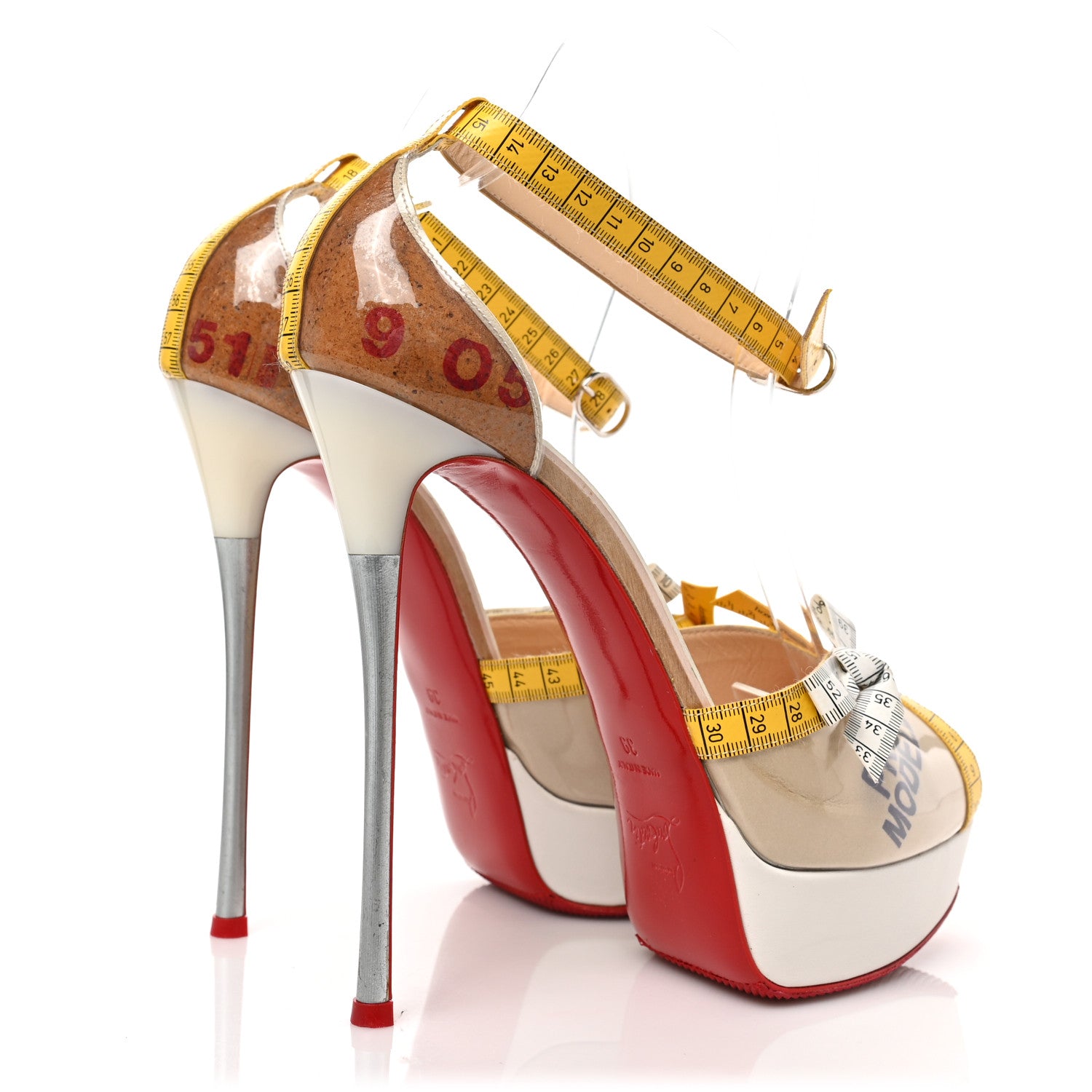 Christian Louboutin PVC Patent Ruban Calfskin Metricathy 150 Pumps 39 Transparent Yellow 4 of 8