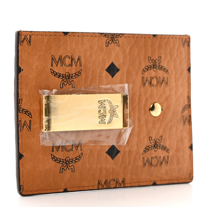 MCM Calfskin Visetos Card Holder Money Clip Cognac 3 of 7