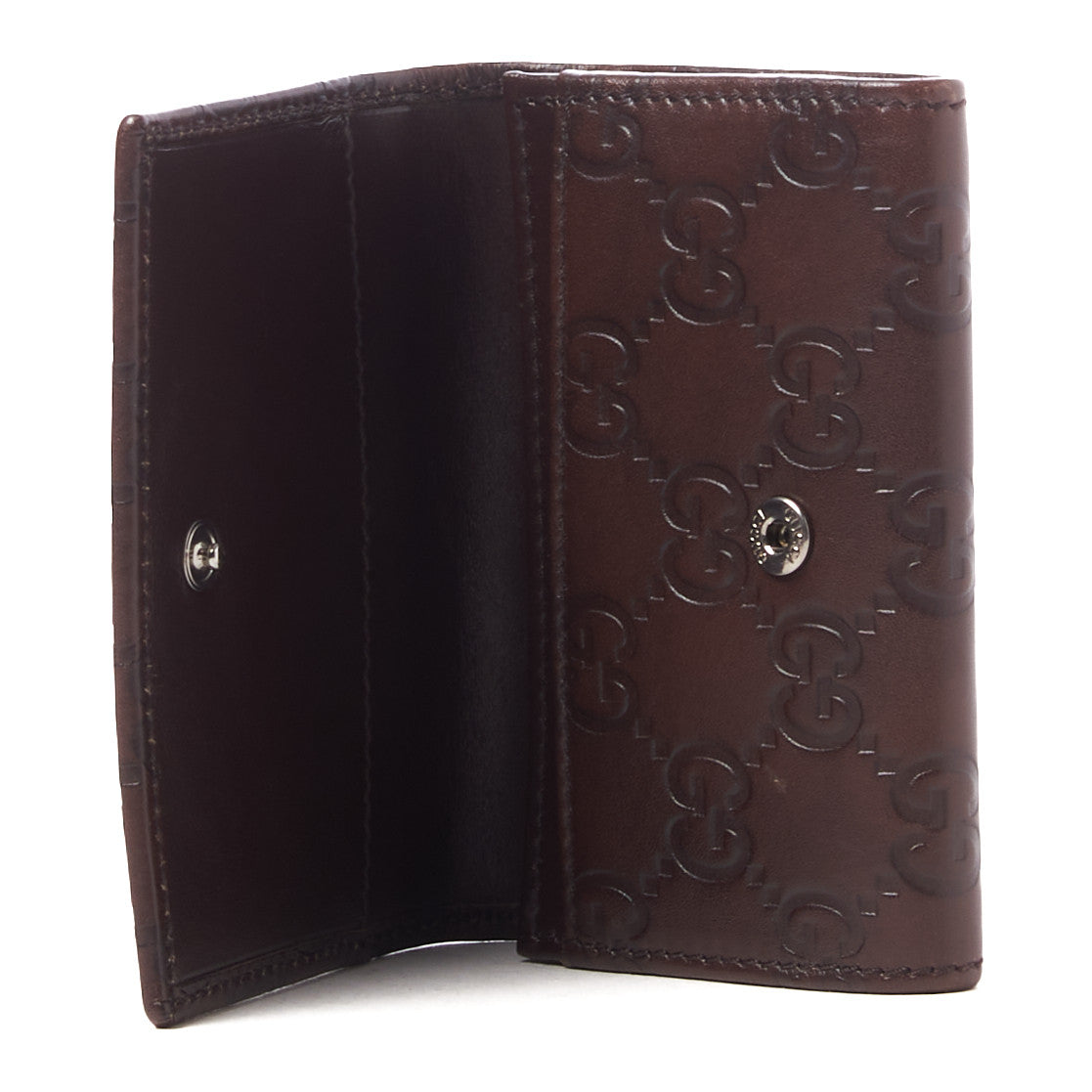 Guccissima Card Case Brown