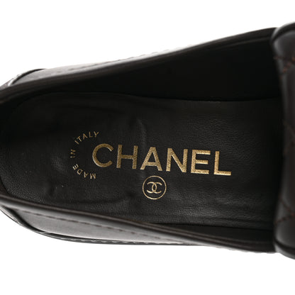 Chanel Lambskin Quilted CC Turnlock Loafers 38.5 Dark Brown 8 of 10