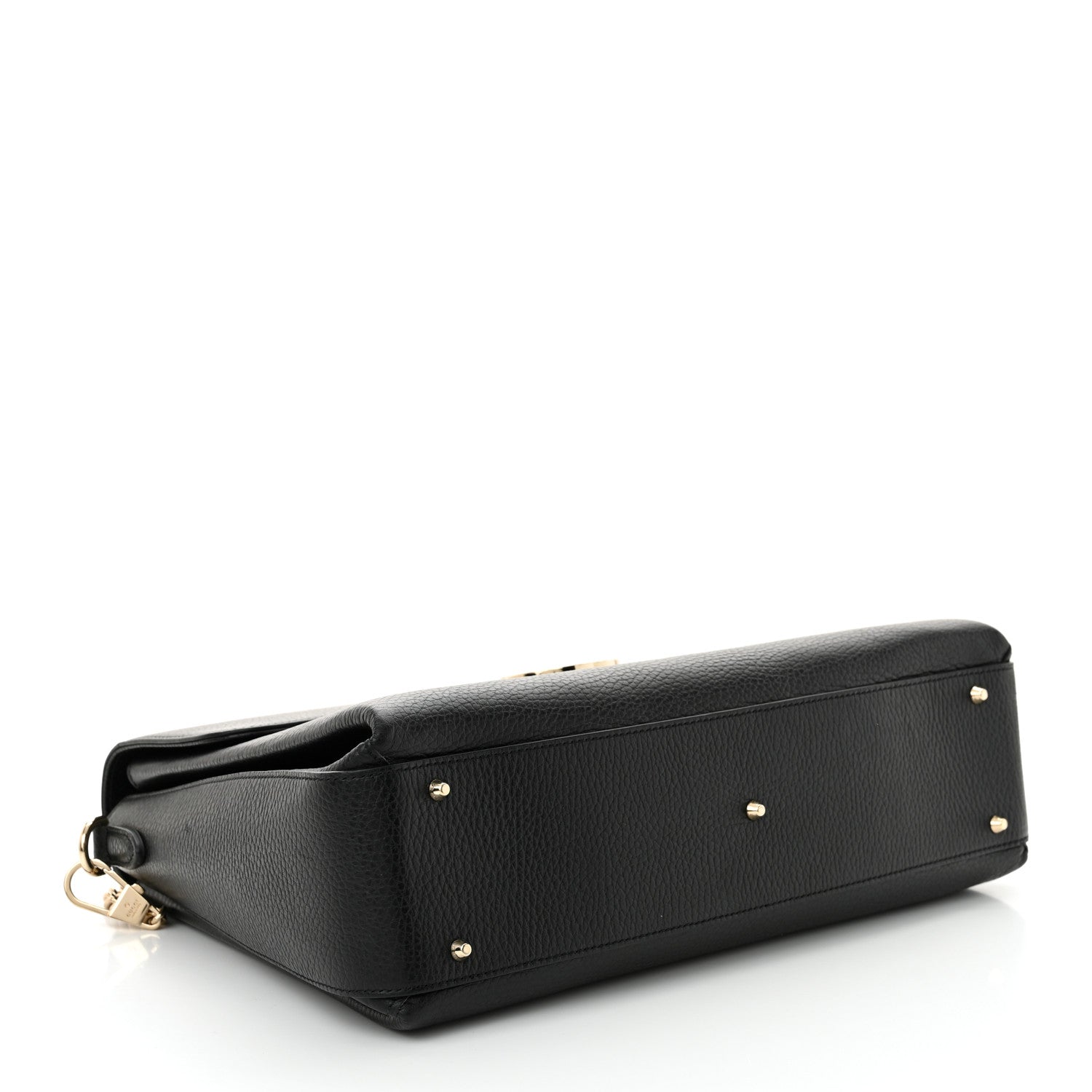 Gucci Dollar Calfskin Medium Interlocking G Top Handle Shoulder Bag Black 4 of 12