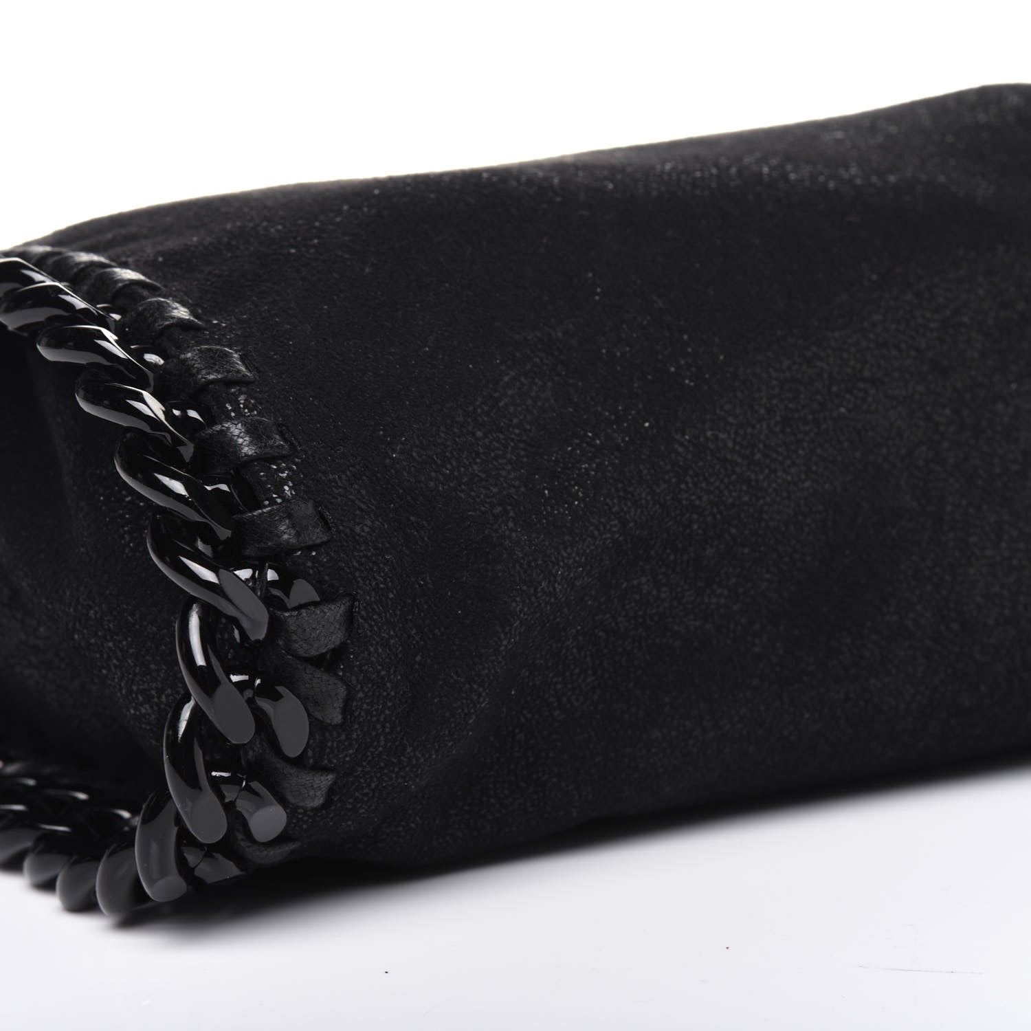 Stella McCartney Shaggy Deer Mini Falabella Fold Over Tote Black 7 of 10