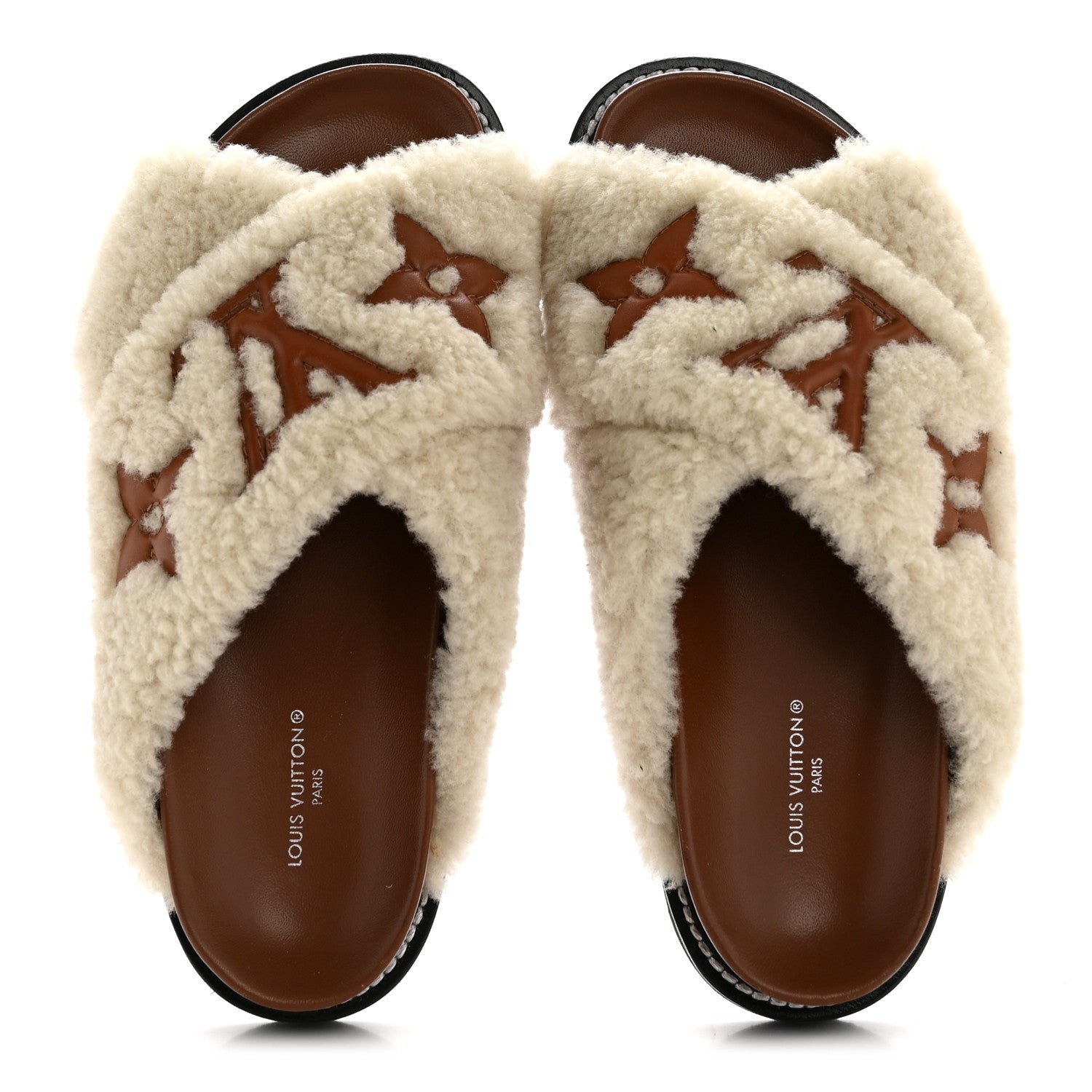 Louis Vuitton Shearling Paseo Flat Comfort Mule 36 Brown 1882843