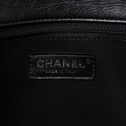 Chanel Crumpled Calfskin Medium Chain All Over Flap Black 6 of 9