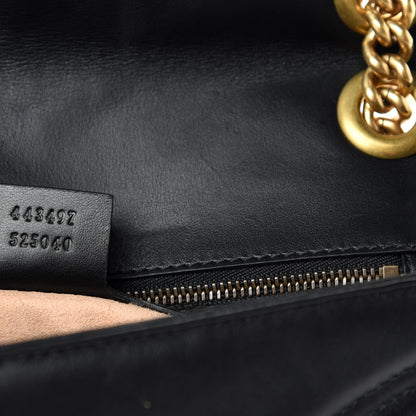 Gucci Calfskin Matelasse Small GG Marmont Shoulder Bag Black 11 of 12