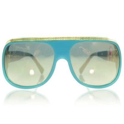 Louis Vuitton Millionaire Sunglasses Turquoise w Gold Plated Lenses 3 of 8