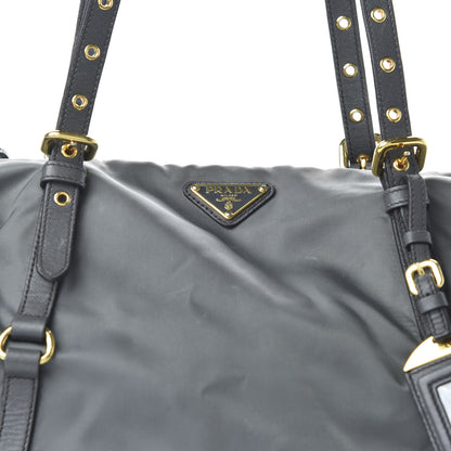 Prada Tessuto Nylon Saffiano Tote Grey 11 of 11