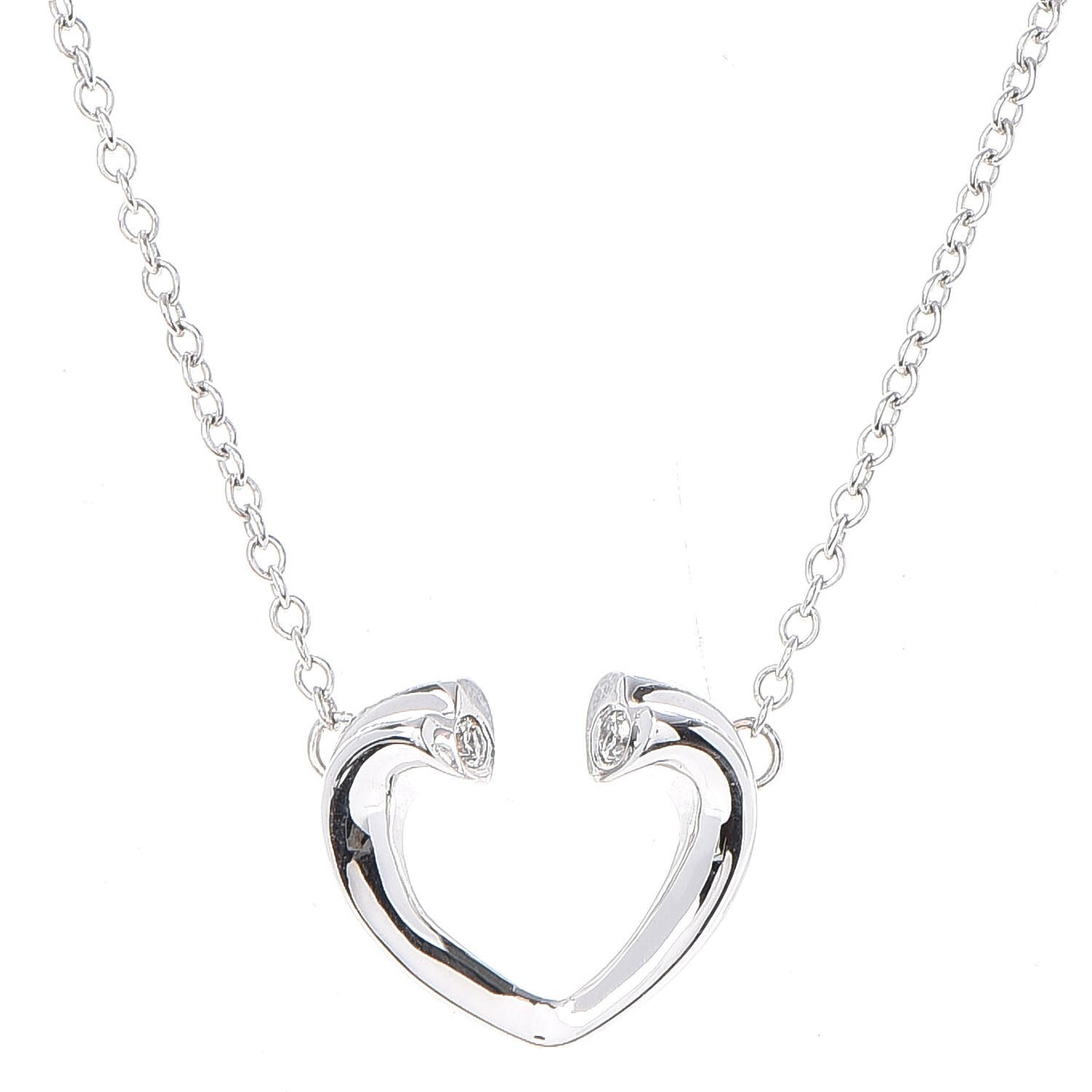 18K White Gold Diamond Paloma Picasso Tenderness Heart Pendant Necklace