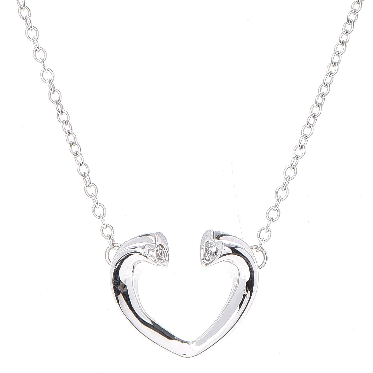 Tiffany 18K White Gold Diamond Paloma Picasso Tenderness Heart Pendant Necklace 4 of 7