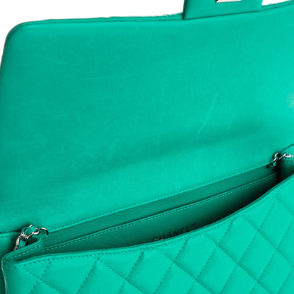 Chanel Lambskin Quilted Clutch With Chain Flap Green 10 of 10