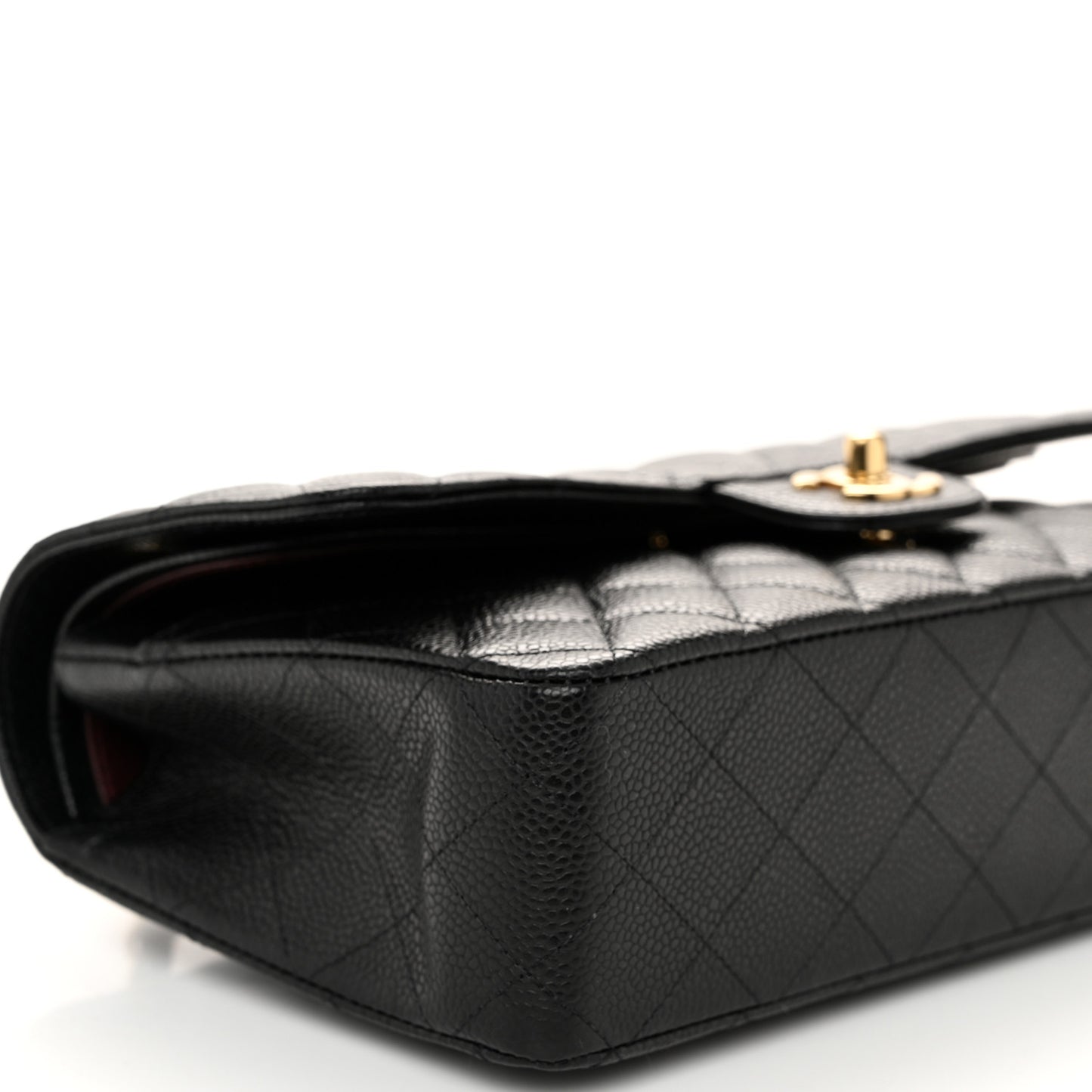 Caviar Quilted Medium Double Flap Black