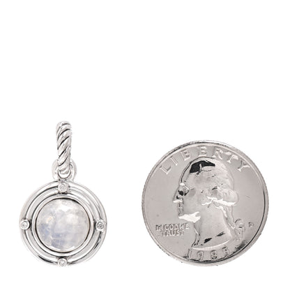 David Yurman Sterling Silver Diamond Moonstone Amulet Enhancer Pendant 2 of 3