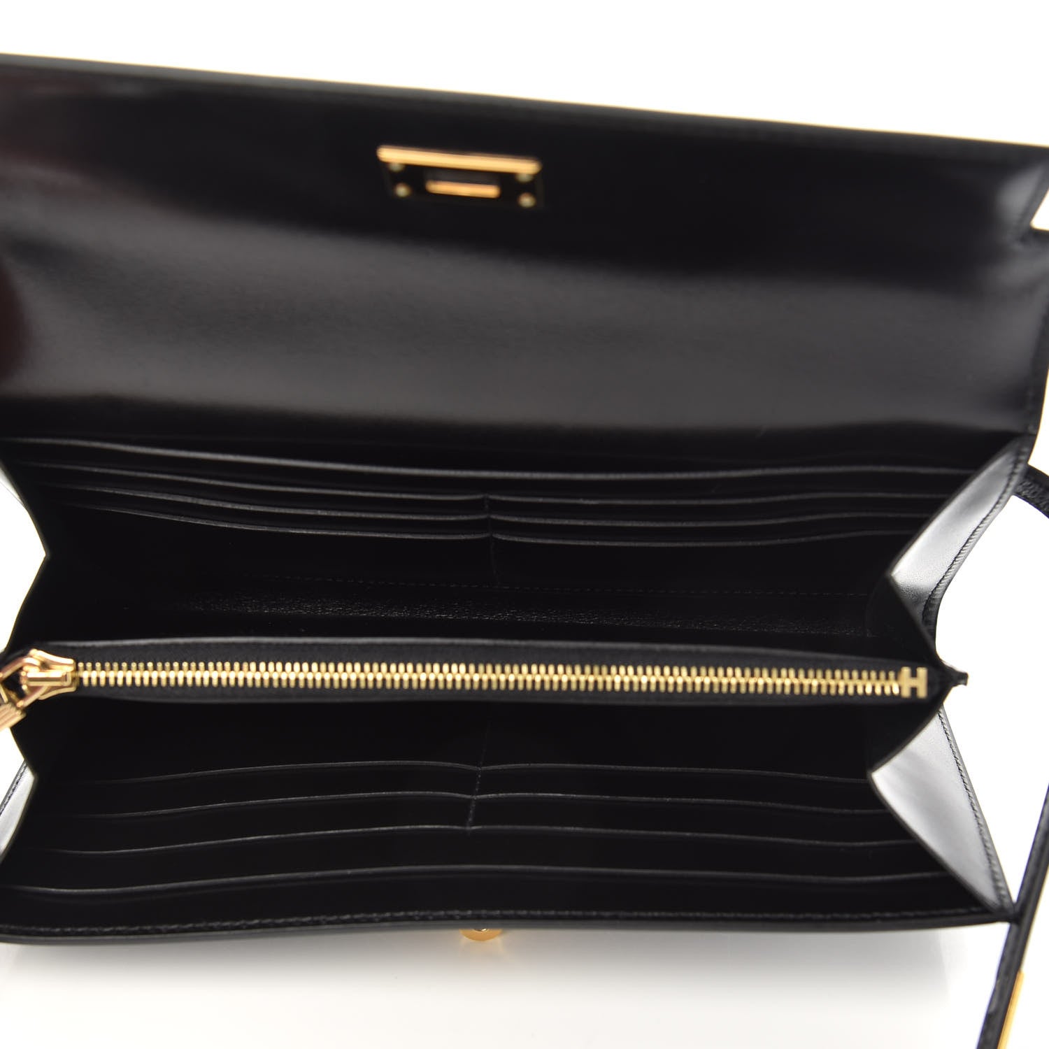 Hermes Box Kelly Longue Wallet Black 4 of 10