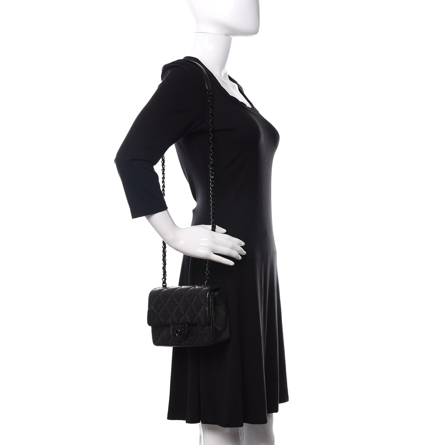 Caviar Quilted Incognito Mini Square Flap Black