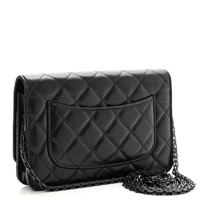Chanel Aged Calfskin Quilted Reissue Wallet On Chain WOC So Black 3 of 11