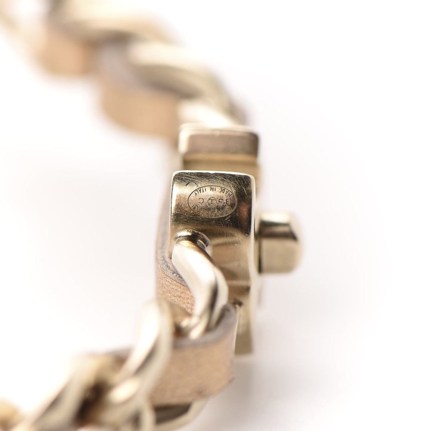 Metal Lambskin CC Turnlock Chain Hoop Earrings Matte Gold