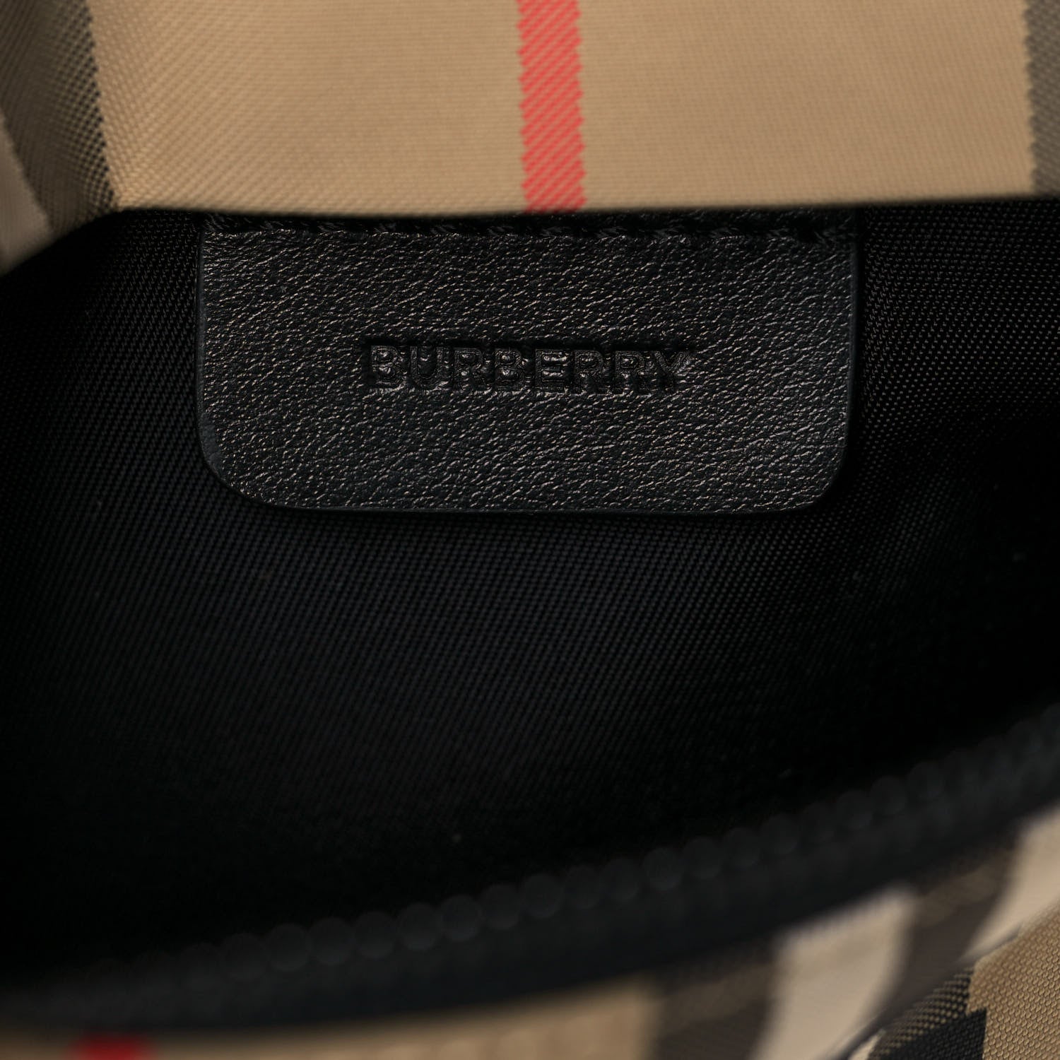 Burberry Nylon Vintage Check Print Logo Wristlet Archive Beige 6 of 12