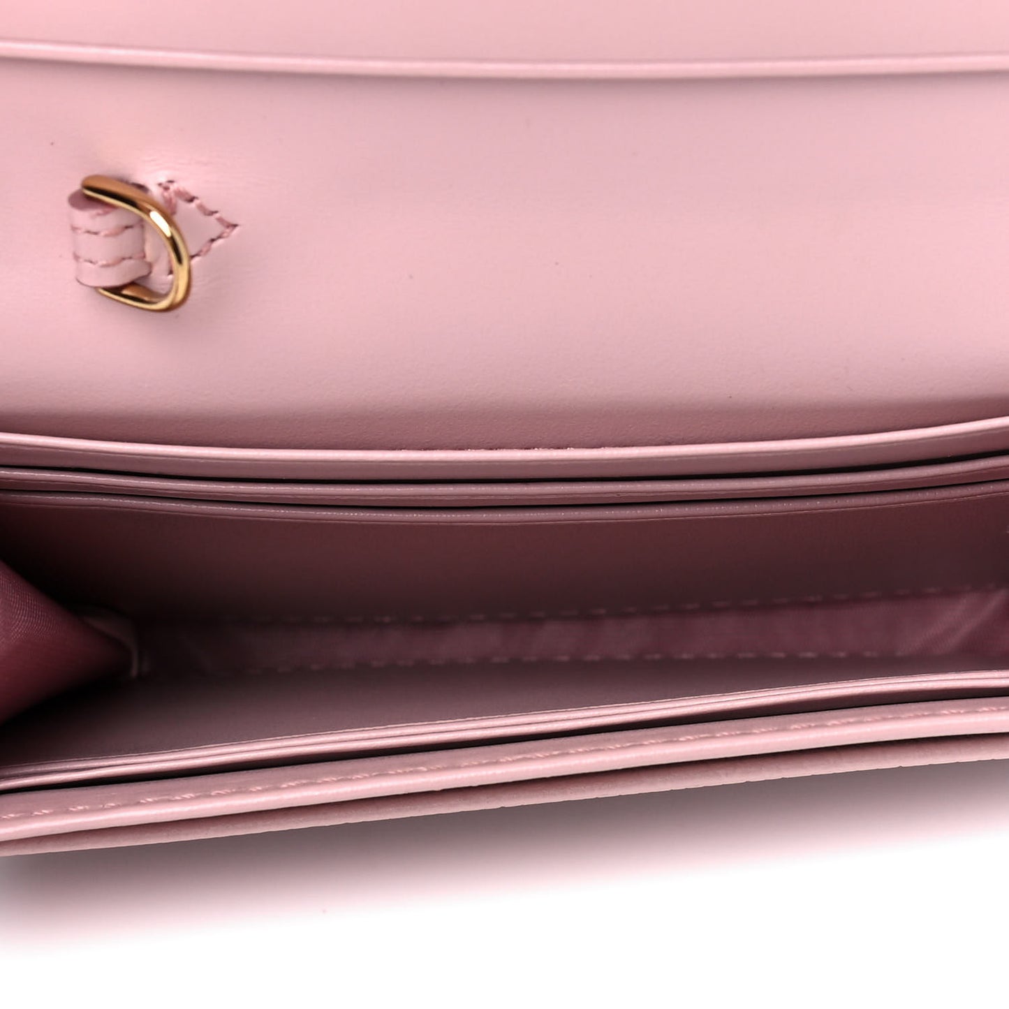 Grained Calfskin Wristlet Wallet Pink