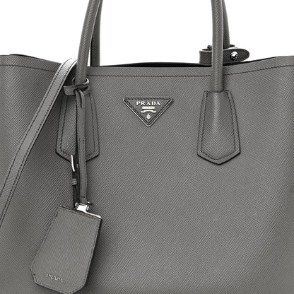Prada Saffiano Cuir Medium Double Bag Marmo 9 of 13