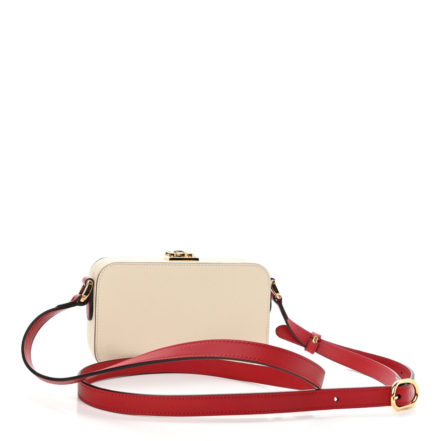 Vitello Eclipse Mini Interlocking G Shoulder Bag Mystic White Hibiscus Red