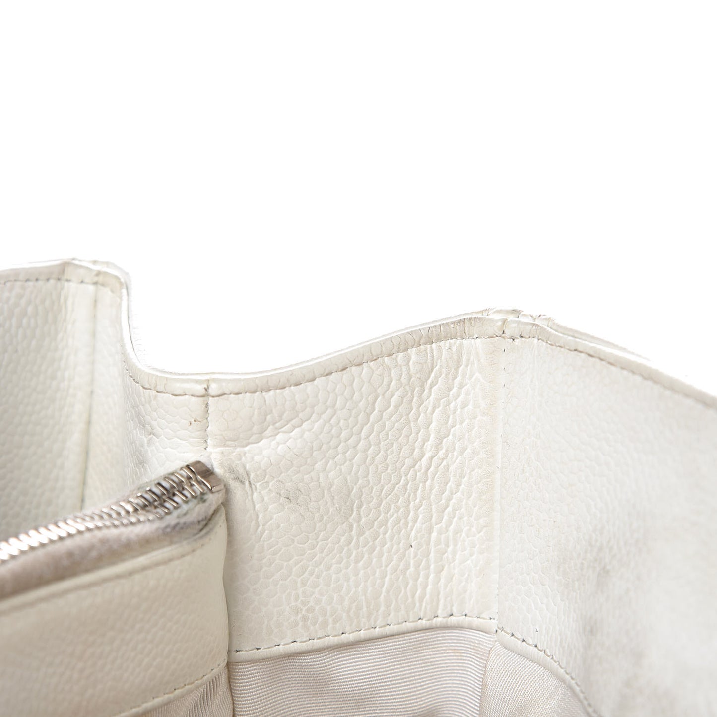 Caviar Quilted Grand Shopping Tote GST White