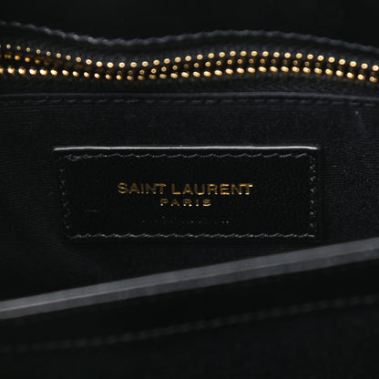 Saint Laurent Velvet Y Quilted Monogram Toy Loulou Chain Satchel French Black 6 of 11